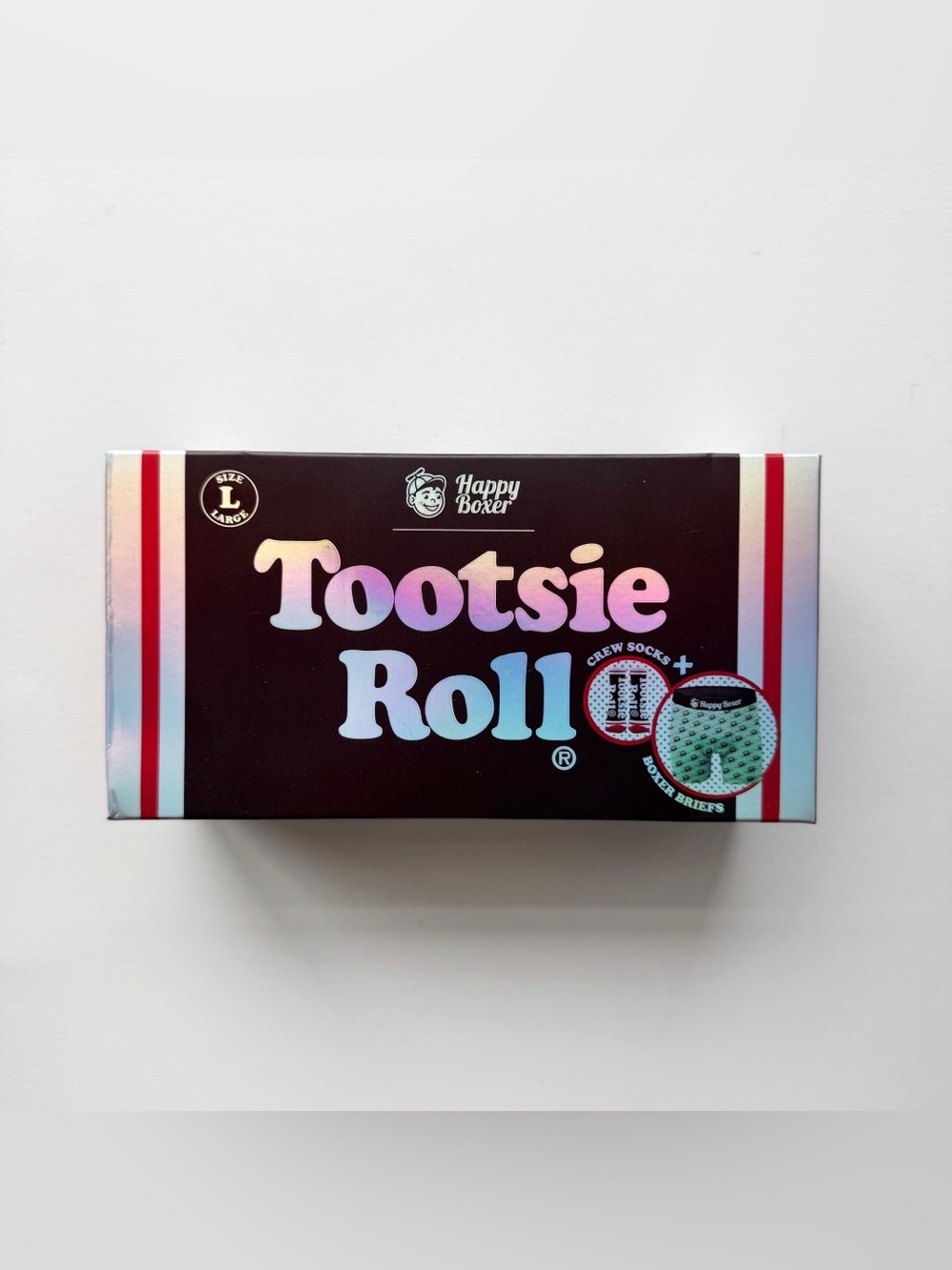 Tootsie Roll Boxer Briefs Socks Gift Set Mens Large Candy Gift